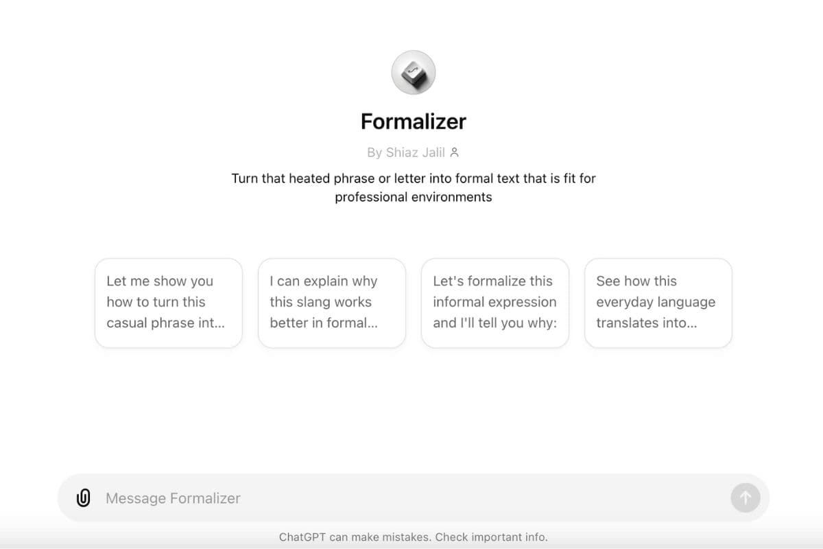Formalizer GPT Preview